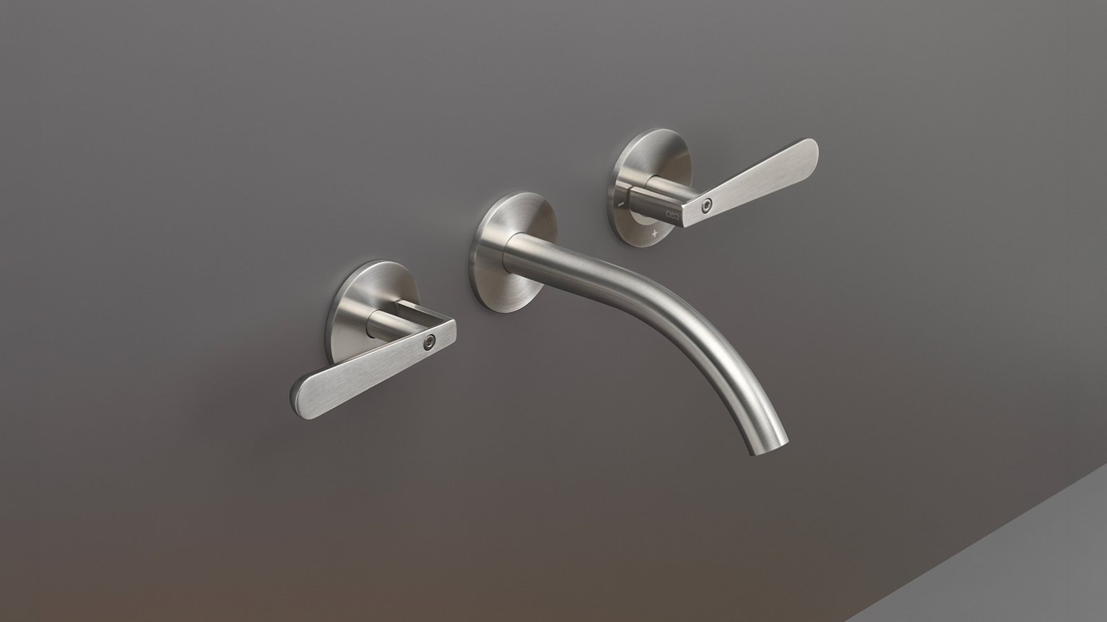 Lutezia מבית Cea Design, ברז קיר בשתי ידיות בגימור Black Diamond מוברק
