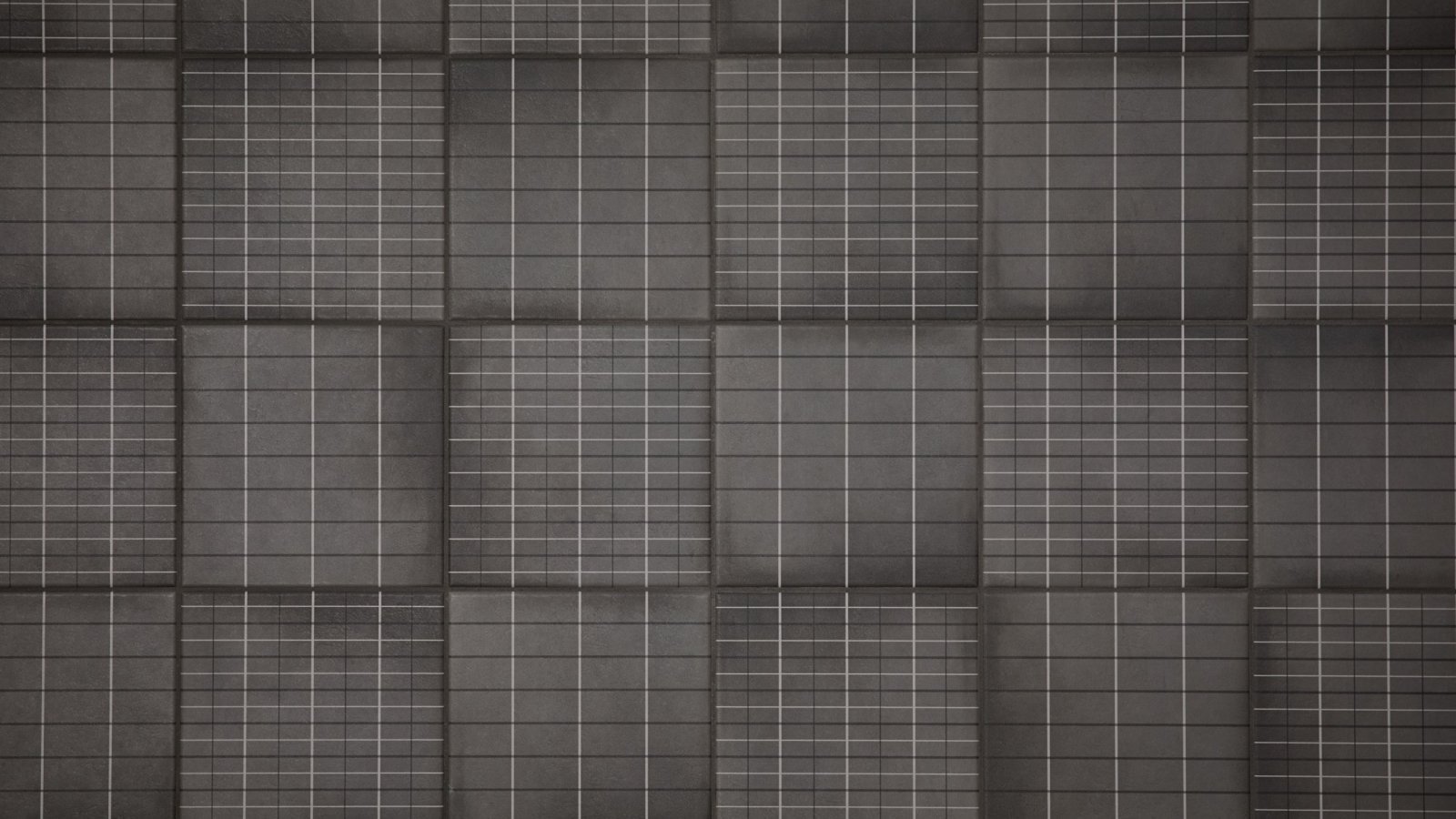 קיר חדר רחצה באריחי Aurore Charcoal Grid L של Mutina