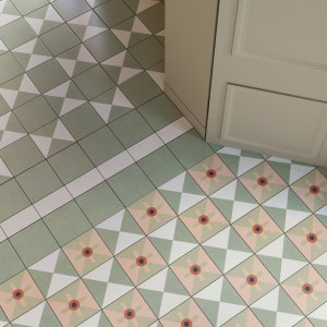 רצפה וקיר בשילוב דוגמאות Mattonelle Margherita של Mutina