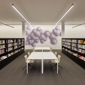 גרסת Office של שולחן Nuur עם שני פתחי כבלים