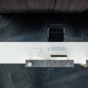 ארגז מגירות נעול המשמש משקל-נגד מתחת למשטח לוקס