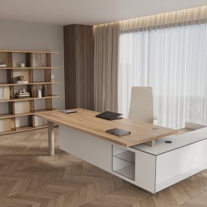 Cloud של Codutti: שולחן 200 × 100 ס״מ עם משטח עץ