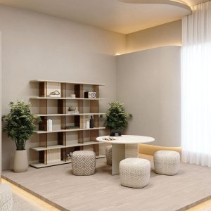 פאנל הלכה של בסיס Ginza לצד פאנל הטרוורטין