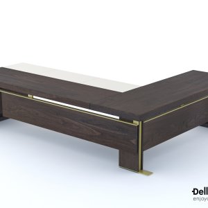 ספרייה של Della Rovere עם זכוכית מחורצת ותאורת LED