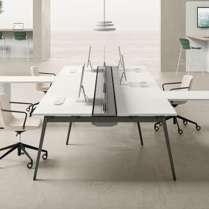 קורת חיבור בחתך טרפזי עם פקק ABS בשולחן E-Place של DVO