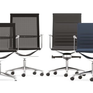 Una Chair גב גבוה בבד אפור משי