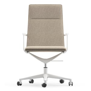 Valea Chair גב גבוה בבד אפור משי