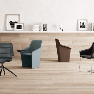 פרט התפירה הידנית בגון הבד של כיסא Jera Chair