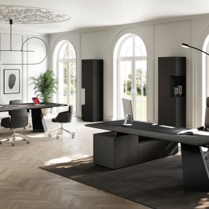 תא פתוח בגימור 3d-foil Olmo Grey באחסון המודולרי של Monolith
