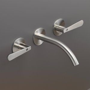Lutezia מבית Cea Design, ברז קיר בשתי ידיות בגימור Black Diamond מוברק