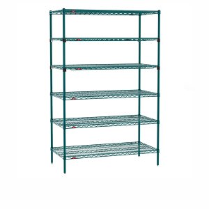 עגלת Super Erecta של Metro על גלגלים עם חמישה מדפים