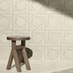 פסיפס Weaving של Mutina בדוגמת הקליעה Ba Leng בלבן