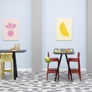 Arki-Table ARKW5/2 מרובע קטן עם רגלי אלון