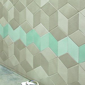 פינת קפה עם קיר Tex בגוון Blue ושולחנות אלון