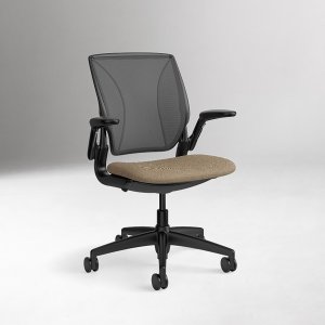World LM עם משענת רשת בשלושה פאנלים ושלד שחור